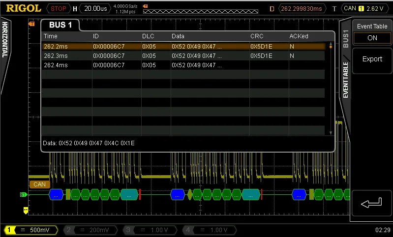 Опция декодирования Rigol SD-I2C/SPI-DS4000
