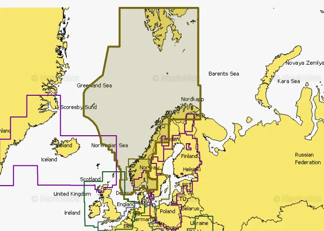 Карта Navionics 49XG Норвегия, Фьорды