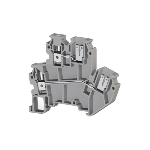 Клеммник 2-х ярусный, 4 мм.кв., винт. зажим-разъём серый KLEMSAN PIK 4FS 319809