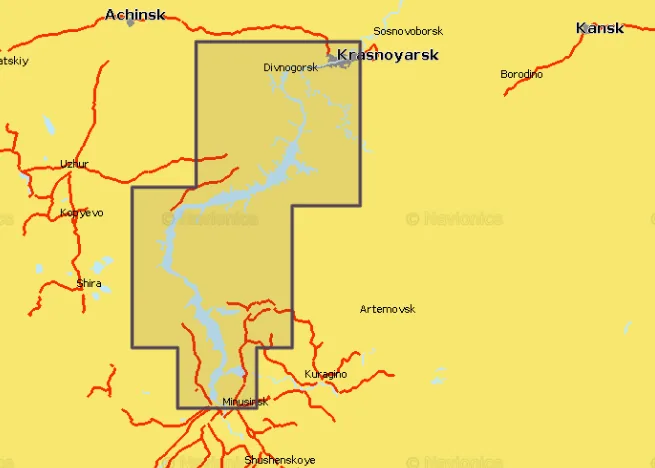 Карта Navionics 5G764S Красноярское водохранилище