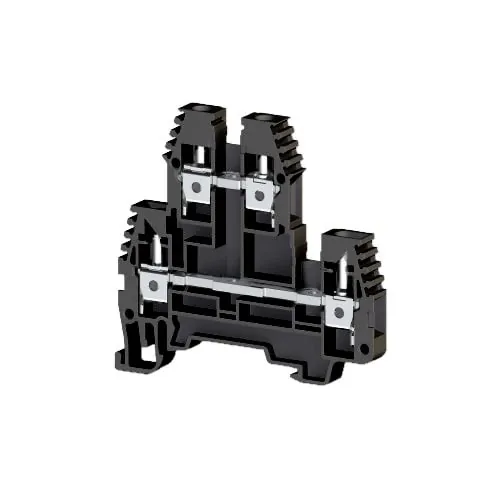Винтовой клеммник 2-х ярусный 4 мм.кв. чёрный KLEMSAN PIK4N 319105