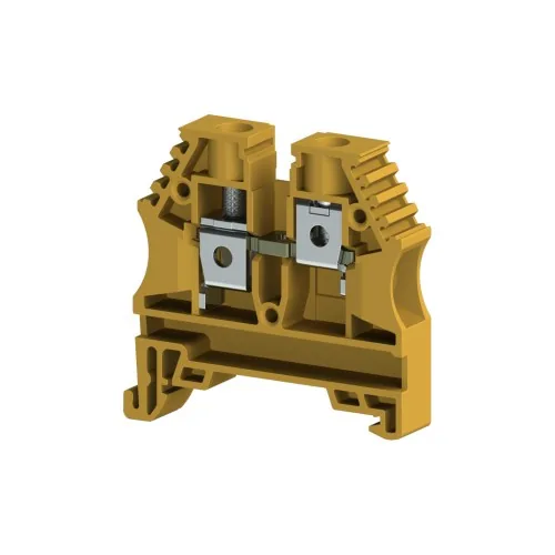 Винтовой клеммник на DIN-рейку 10 мм.кв. жёлтый KLEMSAN AVK10 RP 304153RP