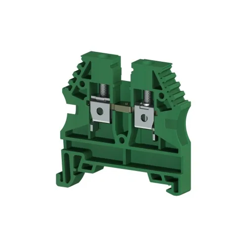 Винтовой клеммник на DIN-рейку 4 мм.кв. зелёный KLEMSAN AVK4 RP 304132RP