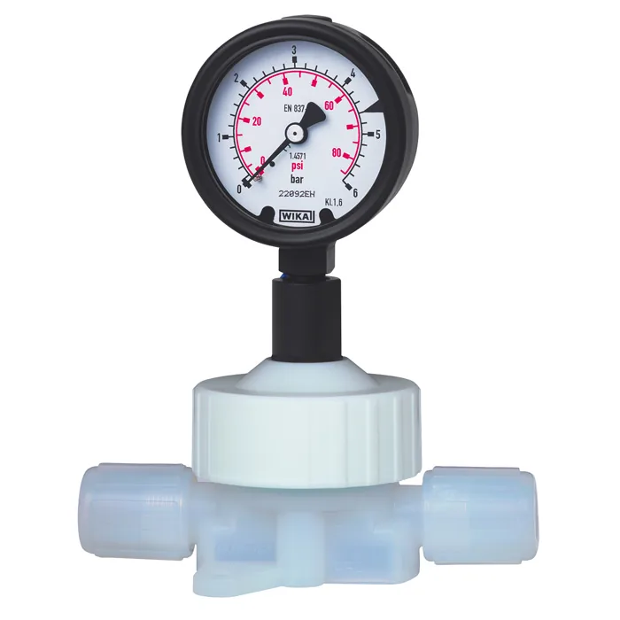 Манометр для особо чистых сред WIKA Hydra-Gauge с проточным присоединением