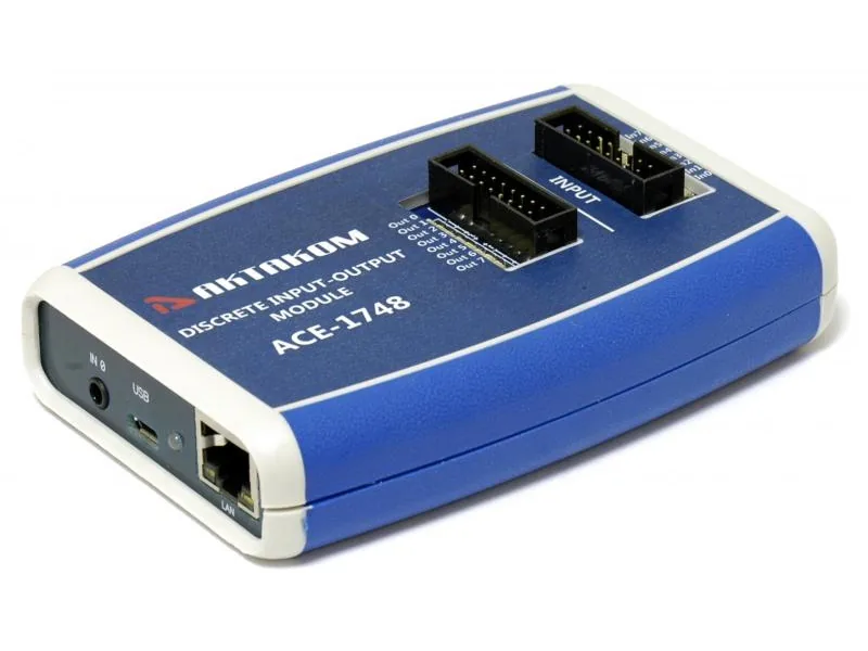 Модуль дискретного ввода-вывода 8-канальный АКТАКОМ АСЕ-1748 USB/LAN