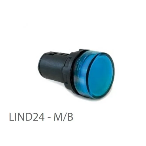 Лампа сигнальная светодиодная KLEMSAN LIND24-M-B 24В AC-DC 800712